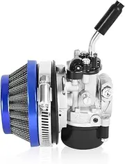 Wai Danie Motorcycle 19mm Racing Carburetor with 58mm Air Filter For 2 Stroke Engine 49cc 50cc 70cc 80cc 100cc Gas Motor Motorized Moto Bike Bicycle Mini Bike Scooter Moped ATV Blue