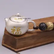 Pure 999 Fine Silver Pendant Small Teapot Shape Lucky Pendant Rich 福把把壶