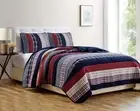 Milton 3Piece Plaid Checkered Patchwork Striped Quilted 100 Washed Cotton Revers