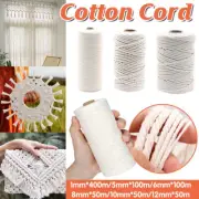 Cotton Rope Macrame Cord 1-12mm DIY Craft Tapestry Binding Decorative String