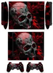 Skin Sticker for PS3 PlayStation 3 Super Slim and 2 controller skins Skull Q251