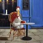 French Press by Lucia Heffernan Comical Duck Paris Cafe Art Print 16x16 Inches