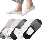[Jeserom] Men's No Show Socks - 5 Pairs Invisible Low Cut Liners Sock - Summer Thin Breathable Non-Slip Hidden Socks