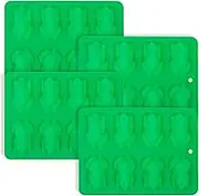 4Pcs Chocolate Frog Mold, Candy Chocolate Frog Silicone Molds, Silicone Frog Candy Mold, 8 Cavity Ice Frog Tray Heat Resistant Frog Ice Mold, Reusable Frog Baking Mold for Home