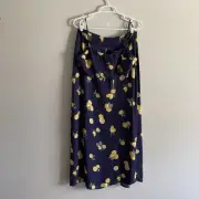 Fashion Nova Women M Navy Blue Lemon Pie Crop Tank Top Maxi Skirt Set NWT