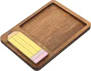 FUNNETOYU Memo Pad Storage Box Wooden Sticky Tabs Desktop Storage Box Desk Organizer Storage Memo Holder Notepad Holder Memo Pad Note Papers Box Note Pads Container