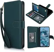 for Google Pixel 8a 5G Wallet Case,for Pixel 8a Case[7 Card Holders][Wrist Strap] PU Leather Wallet Shockproof Stand Kickstand Magnetic Clourse Phone Cover-Dark Green