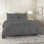 Super King Size Grey Color 1000TC 100% Cotton Quilt/Doona Cover Pillowcase Set