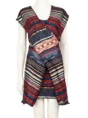 Abstract Pattern Cross Over Mini Strap Dress