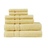Aegean 6-Piece Yellow 100% Turkish Cotton Bath Towel Set