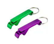 Fashion-Creative Gift Aluminum Alloy Bottle Opener Multifunctional Beer Mini Keychain Bottle Opener-Purple + Green