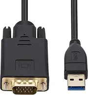 tunghey USB to VGA Adapter Cable Compatible with Ma-c O-S Windows XP/Vi-sta/10/8/7, USB 3.0 to VGA Male 1080P Monitor Display Video Adapter/Converter Cord 1.8M
