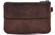 [SLEDEZ] Mens Cash Change Wallet Men's Leather Coin Purse Simple Zip Small Money Bag
