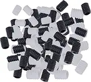 WedDecor Flexible Removable Elastic Hat Chin Cord Strap Adjustable Cord Fastener Oval, Elastic Earloop Rope with Buckle for Cap, Elastic String with Anti Slip Stopper, Black & White, Pack of 100