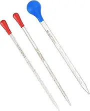 uxcell Graduated Dropper Pipettes Kit, 3 Pack 0.5ml/1ml/5ml Borosilicate Glass Pipette with Rubber Squeeze Bulb for Transfer Liquid for Lab, Chemistry