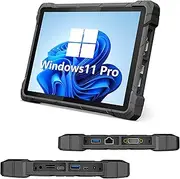 Outdoor Tablet, 10.1 Inch Win 11 Pro Tablet, 16000mAh Large Battery, 8GB RAM + 128GB eMMC Tablet PC, IP67 Waterproof Tablet with Rear and Front Camera/GPS SIM 4G/WiFi/BT4.2/FHD