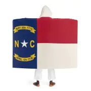 North Carolina Sherpa Fleece Blanket With Hood Featuring the North Carolina Flag