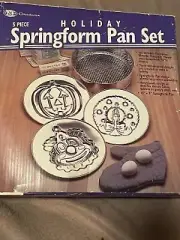 1993 Chadwick 5 Piece Holiday Springform Pan Set Pumpkin Clown Wreath NEW