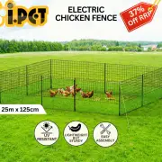 i.Pet Poultry Chicken Electric Fence Netting Wire Enclosure Duck Geese 25Mx125CM