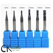 6Pcs 1~4mm 4 Flutes End Mill CNC Carbide End Mill Set Shank Drill Bits Cutter