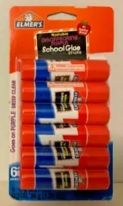 Elmer's Washable Disappearing Purple School Glue Sticks Set of 6 Acid Free