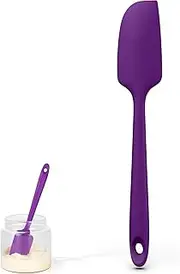 U-Taste 23 * 4cm Small Spatula: 315℃ Heat-Resistant Silicone Mini Jar Scraper, Food-Grade Non-Stick Flexible Kitchen Baking Utensil for Mixing, Scraping Scooping Jam Butter in Bowl (Purple)