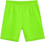 [RPLIFE] Girls Cotton Lined Shorts Lawn Green Print Toddler Bike Shorts for Under Dresses Summer Outfits, 4-10 Years, Lawn Green, 10 Years