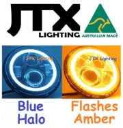 7" Headlights BLUE Halo Flashes AMBER Valiant Chrysler Charger VK CJ Regal Hemi (for: Chrysler)