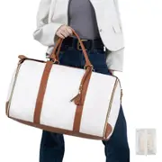 Foldable Travel Bag Garment Duffle Bag Large Capacity Folding Duffel Bag with Mini Pocket-White