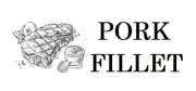 Pork Fillet, Label, Commercial, Food, B/W, Meat Takeaway, Asian, Indian