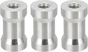 uxcell Camera Spigot Screws Converter 1/4" to 3/8" Female to Female, 3 Pack Tripod Screw Adapter Spigot Stud for Light Stand Hot Shoe Cold Shoe Adapter Ball Head Flash, Silver