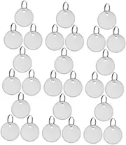 COMPUKAS 80pcs Round Key Tags with Metal Rings Blank Paper Labels for Easy Identification for Keys Backpacks Luggage DIY Crafts Versatile Labeling