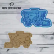 Combine Harvester Cookie Cutter and Embosser - 6.5cm x 9.8cm