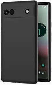 [AICEK] Compatible with Google Pixel 6A Case, Black Silicone Cover for Google Pixel 6A Black Case