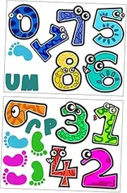 Teractive Boys and Girls' Room Floor Decals Self-Adhesive Number Lattice Stickers Fun Educational Design Safe for Bedrooms Nurseries