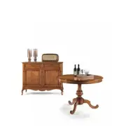 Cupboard Sideboard Mobile 2 Doors 2 Drawers Walnut Dark Art Povera Finished