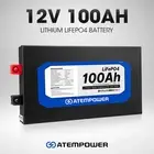 Atem Power 100Ah 12V Slimline Lithium Battery LiFePO4 Deep Cycle 200A BMS 4WD RV