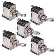 5 x On-Off Toggle Switch SPST 12mm Screw Terminals 15A 250V
