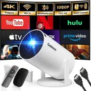 Built in App] Mini Projector 1080P FHD 4K Support Projector with Mouse Portable