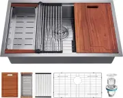 Kitchen Sink, 32 Inch Undermount Kitchen Sink, Deep Single Bowl Stainless Steel