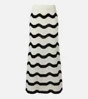 [La DoubleJ] La DoubleJ Chevron cotton crochet midi skirt UK 4 white