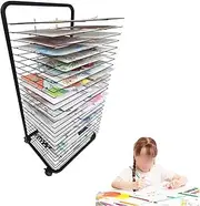 Art Drying Rack for Classroom,23 Shelves Mobile Steel Children's Art Storage Rack,Easy to Install,Suitable for Engineering Drawings,Paintings