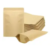 50pcs Kraft Stand Up Pouches Sealable Bags for Food Storage, Yellow, 5x7 Inch