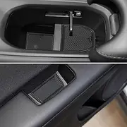 Auovo Anti Dust Cup Holder Insert Liners for Honda HRV Accessories 2016 2017 2018 Door Pocket Center Console Interior Mats (Black Trim)