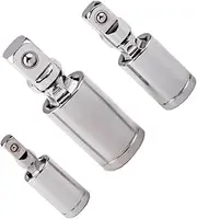 NUOBESTY 3pcs Joint Socket Adapter Swivel Drive Extensions for Versatile Use Smooth Surface Finish for Enhanced Performance