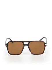 Brown Square Pilot Frame Sunglasses