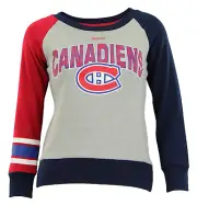 Reebok NHL Youth Girls (7-16) Montreal Canadiens Amethyst Fleece Crew, Grey