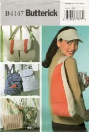 Butterick B4147 Visor, Messenger Bag, Backpack & Utility Bags OSZ UNCUT Pattern