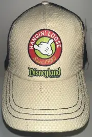 Disney Parks Hangin Loose Woven Straw Mesh SnapBack Hat Cap Adult Size Baseball