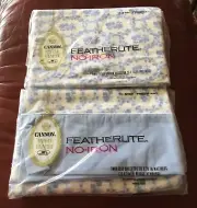 Cannon Royal Family VTG Featherlite TWIN Flat & Fitted Sheet Set BLUE NOS